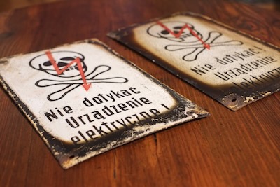 plaque emaille ancienne de ligne de chemin de fer